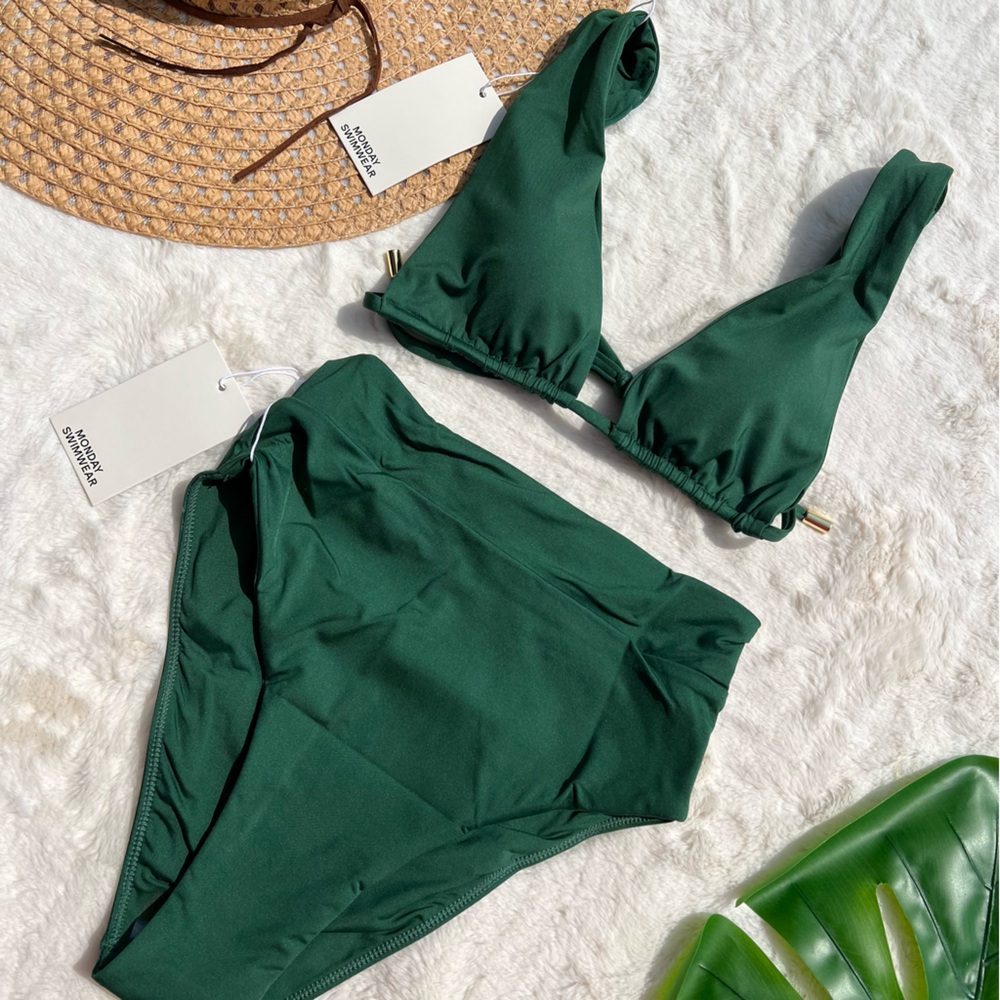 Monday Swimwear Green High-Waisted Bikini